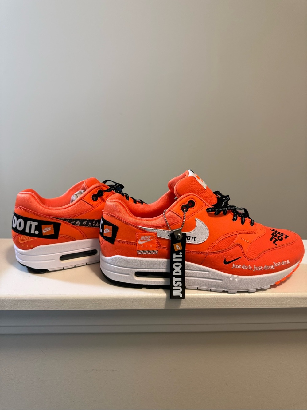 Nike Orange and White 'Just Do It' Air Max Sneaker - Picture 2 of 6